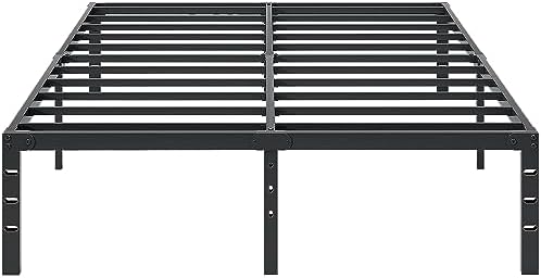 Tooyyer Metal Full Size Bed Frame 14 Inch High 3000 lbs Heavy Duty Metal Platform Steel Slat No Box Spring Needed Easy to Assemble Non-Slip and Noise Free-Black-Full Size