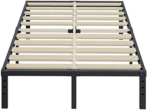 ZIYOO Bed Frame Full Size, 16 inch Tall, Extra Wide Wood Slats with 3500 Pounds Support, No Box Spring Needed, Heavy Duty Metal Platform for Foam Mattress Foundation, Easy Assembly, Noise Free