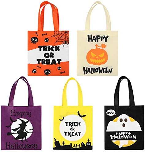 BESTONZON 20PCS Halloween Tote Bags Trick or Treat gift Bags for Kids party Goodie Candy bags with handle Favor bags for Halloween