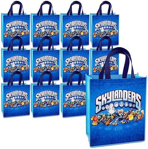 Skylanders Party Supplies Set for Boys - Skylanders Party Favors Bundle with 12 Reusable Skylanders Party Bags for Boys, Kids | Reusable Tote Bags